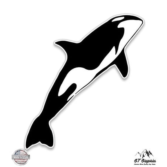 Jumping Orca - 3" Vinyl Sticker - For Car Laptop I-Pad Phone Helmet Hard Hat - Waterproof Decal