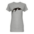 thumbnail image 1 of Jumping Orcas Shaped T-Shirt Women -Image by Shutterstock, Female Medium, 1 of 2