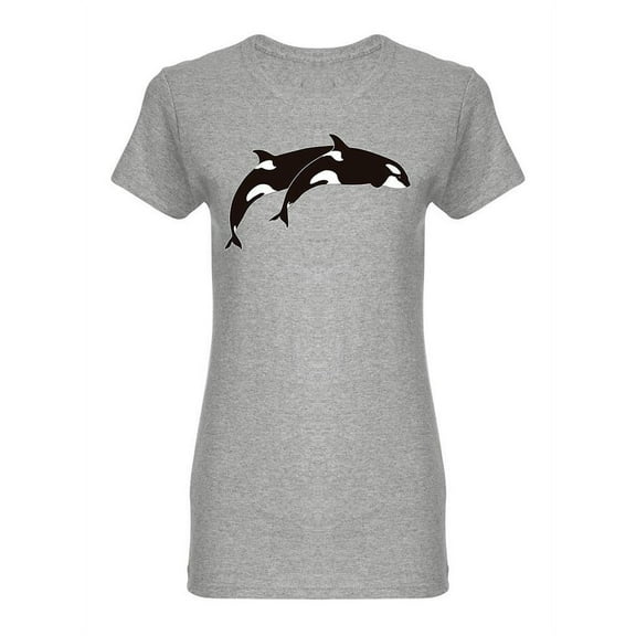 Jumping Orcas Shaped T-Shirt Women -Image by Shutterstock, Female Medium