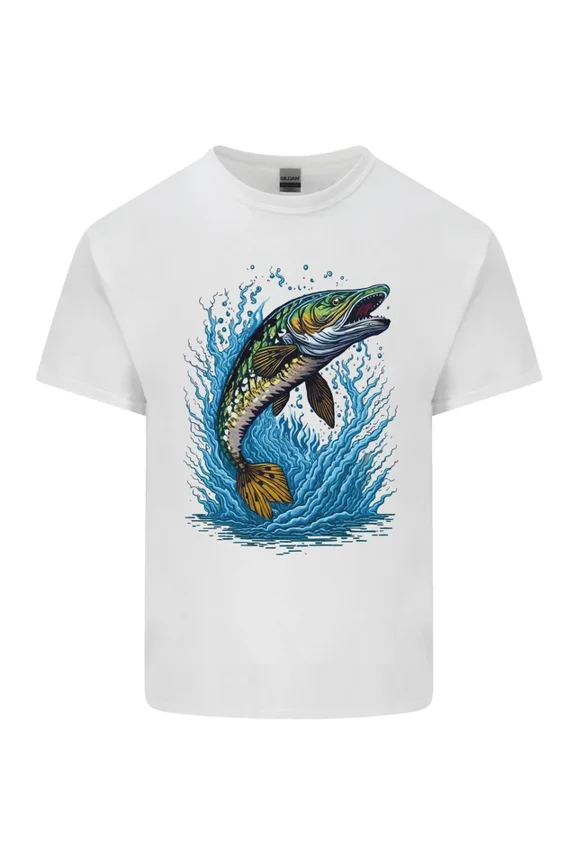 Jumping Pike Fish Fishing Fisherman T-Shirt