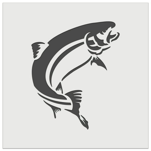 Jumping Rainbow Trout Fish DIY Cookie Wall Craft Stencil - 11.5 Inch