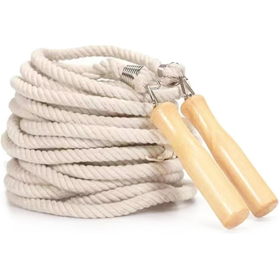 Jumping Rope,22.9ft Skipping Rope,Groups Jump Rope with Wooden Handle for Men Women Kids,Ideal for School Sport and Outdoor Activity