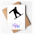 thumbnail image 1 of Jumping Skateboarding Sport Black Outline Welcome Back Greeting Cards Envelopes Blank, 1 of 4