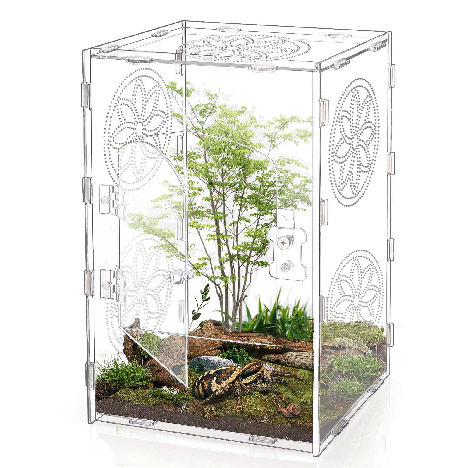 Jumping Spider Enclosure, 11.8x7.8x6 Inch Jumping Spider Enclosure Accessories, Tarantula Enclosure Accessories with Air Holes