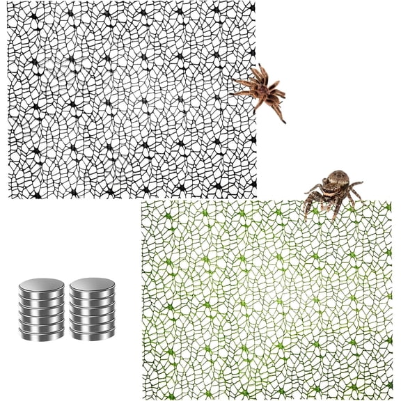 Jumping Spider Enclosure Accessories 20 x 12'' Climbing Net Magnetic Spider Web Mesh Mantis Enclosure Net Tarantula Terrarium Habitat Decor