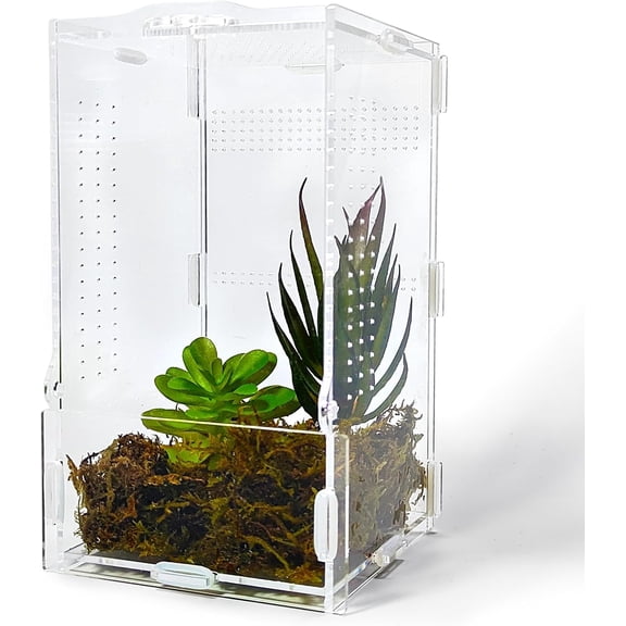 Jumping Spider Enclosure, Arboreal Tarantula Enclosure, Praying Mantis Terrarium Critter Cage for Jumping Spider, Tarantula Slings, Snail, Isopods, Beetles, Millipedes, Springtails