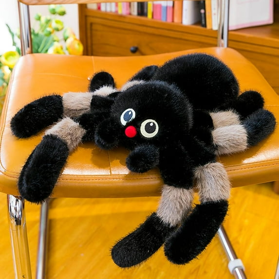 Jumping Spider Plush Toy-Cute 15.7'' Spider Stuffed Animal for Kids and Girls Boys,Soft Stuffed Spiders Toy Plushies Pillow Doll Birthday Gift-Brown