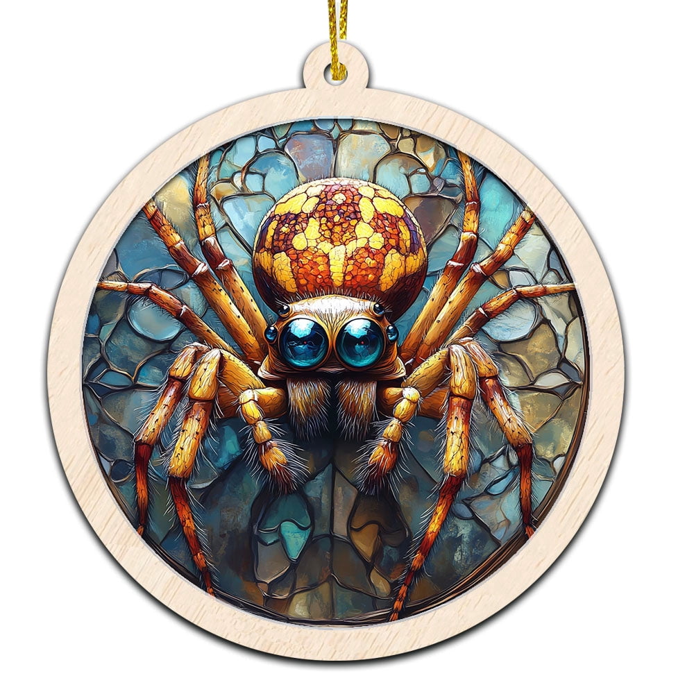 Jumping Spider Stained Glass Suncatcher Ornament – Ornament Gift for Family, Friends, Men & Women, Christmas 2025 Keepsake