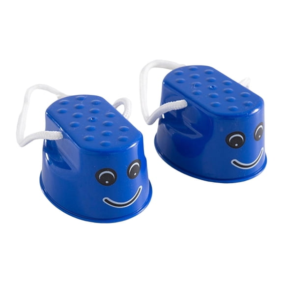 Jumping Stilts Training Equipment with Rope Feet Stilts for Children Kindergarten Blue