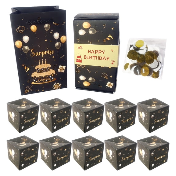 Jumping Surprise Gift Set for Birthday Party - Bounce Explosion Box with Handbag and Greeting Card - Includes Multiple Bounce Boxes for Gift Giving