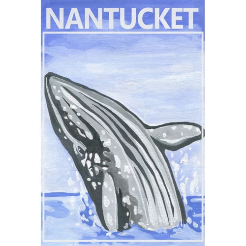 "Jumping Whale" Painting Print on Wrapped Canvas