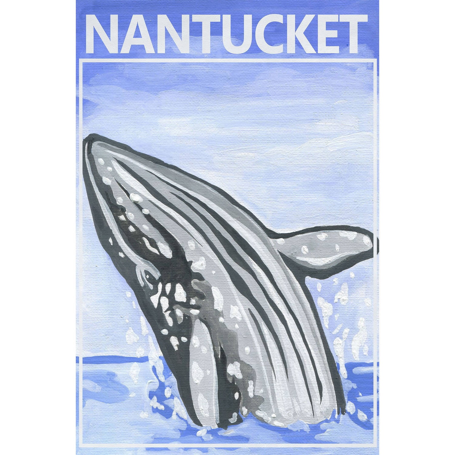 "Jumping Whale" Painting Print on Wrapped Canvas