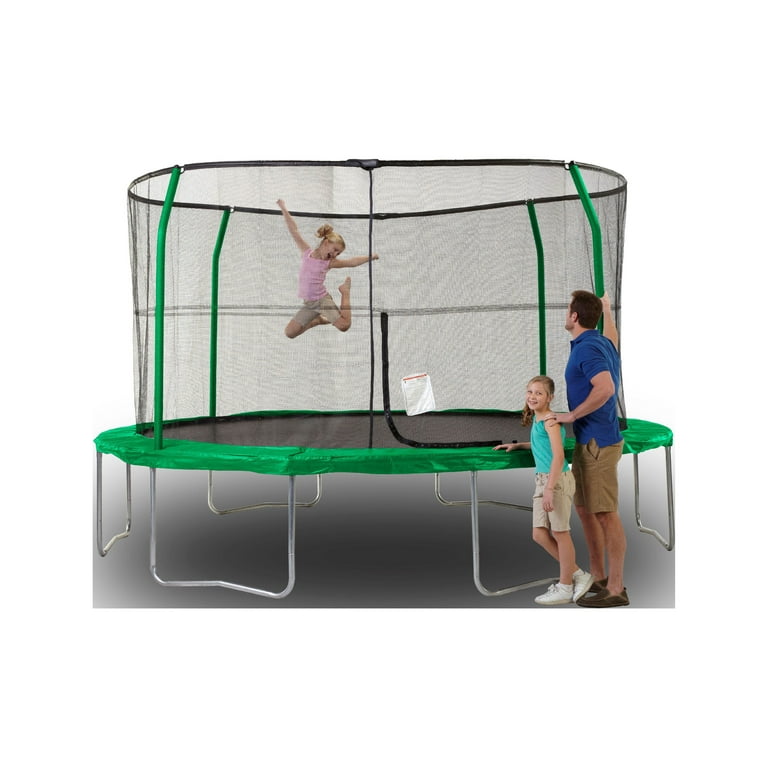 Jumpking 14 Trampoline with Safety Enclosure Green Walmart