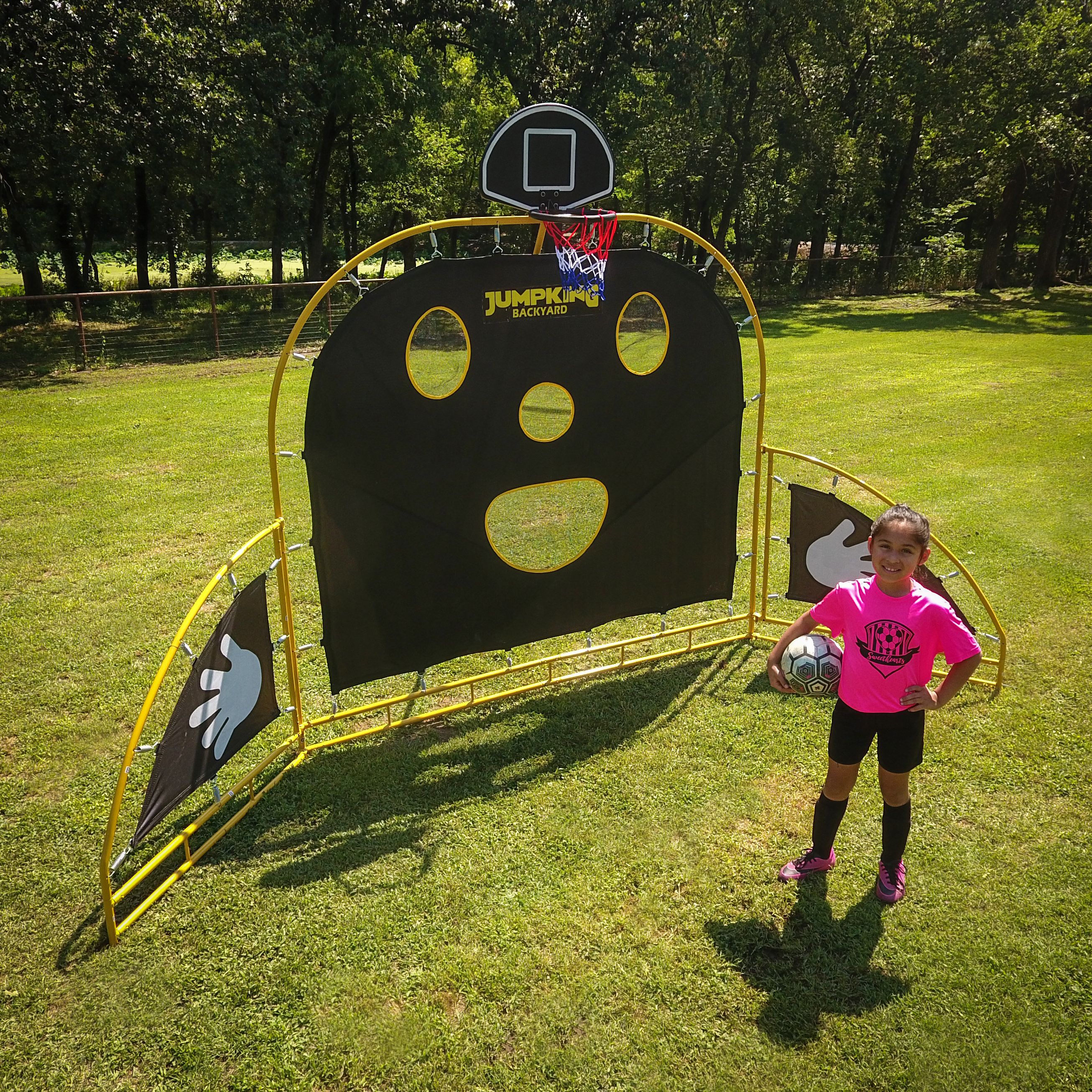 Jumpking Backyard 3 in 1 Trainer (Basketball, Football, Soccer) Yellow&Black - image 1 of 8