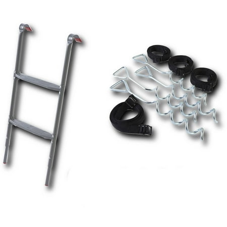 Jumpking Trampoline Anchor Kit And Adjustable Ladder Combo