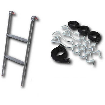 Jumpking Trampoline Ground 16" Anchor And 38" Adjustable Ladder Combo