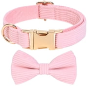 Jumpress Cute Dog Collar with Bow, Comfortable Girl Dog Bow Tie Collar for Small Medium Dogs (Pink, XS)