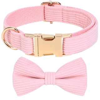 Jumpress Cute Dog Collar with Bow, Comfortable Girl Dog Bow Tie Collar for Small Medium Dogs (Pink, XS)