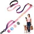 thumbnail image 1 of Jumpress Hands Free Dog Leash 4.7-6.5FT, Reflective Shock Absorbing Bungee Dog Leash & Car Seat Belt, Durable for Medium Large Dogs Walking Running (Hot Pink), 1 of 7