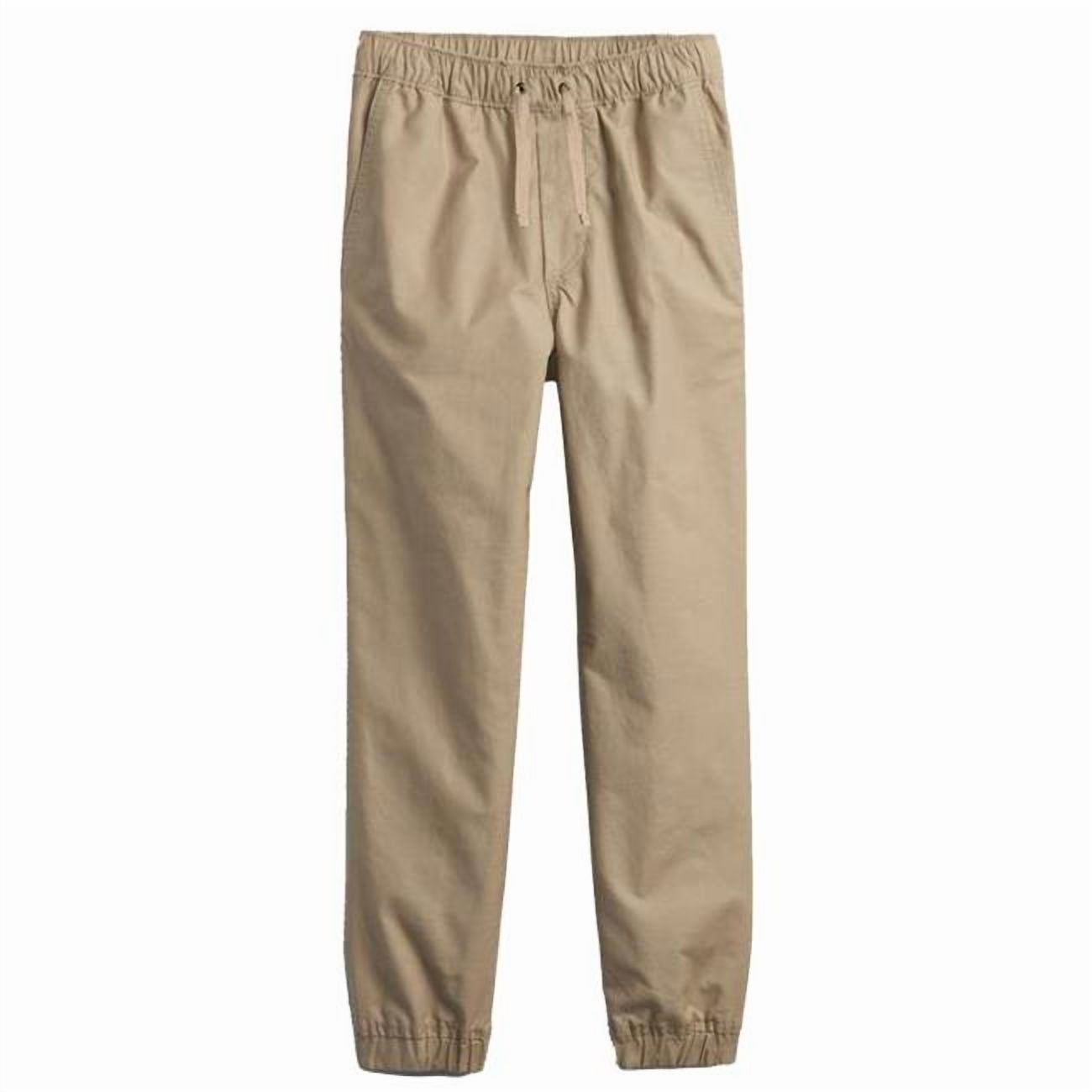 Jumpstart 2378366 Boys Slim Fit Twill Joggers, Khaki - Extra Large 18-20 - Case of 24