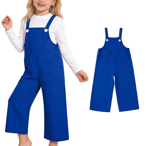 Jumpsuit Girl Straight Leg Jumpsuit Casual Sleeveless Loose Rompers with Pockets Girls Size 9-10 Years Outfits