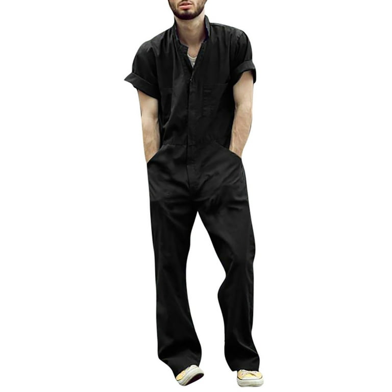 Jumpsuit Men's Short Sleeve Work Utility Overalls Classic