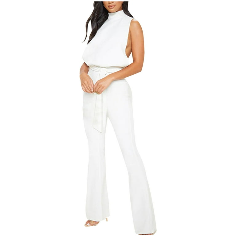 Elegant Solid Fold V Neck Loose Jumpsuits Elegant Solid Fold V Neck Loose Jumpsuits