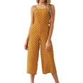 thumbnail image 1 of Jumpsuit Women'S Polka Dot Lace Up 1Piece Wide Leg Pants Suspender Jumpsuit Sexy Backless Jumpsuit Casual Pants,Orange Women'S Polyester Casual Pants L, 1 of 5