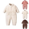 thumbnail image 1 of Jumpsuit for Boys Girls Winter Unisex 3Mouths-2Years Baby Fleece Warm Onesie Casual Long Sleeve Crew Neck Newborn Baby Bodysuits Outerwear Pajamas, 1 of 9