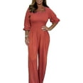 thumbnail image 1 of Jumpsuit for Womens Fashion Casual Solid Color Jumpsuit with Sleeves, 1 of 8