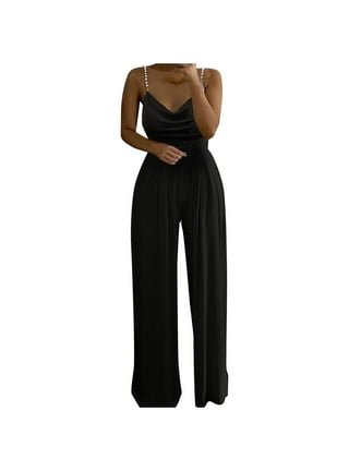  Mono B Womens Oversized Jumpsuit with Tie Straps (Black, Small)  : Clothing, Shoes & Jewelry