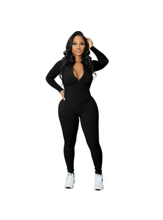 WGOUP Women's Leather Bodysuit Latex Overall Catsuit Sexy Jumpsuit