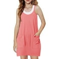 thumbnail image 1 of Jumpsuits for Girl Casual Summer on Clearance Summer Sleeveless Jumpsuits for Girls Athletic Dress Spaghetti Strap Short Tennis Rompers with Pockets New Pinky 14 Years, 1 of 8
