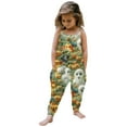 thumbnail image 1 of Jumpsuits For Girls 6-7 Sleeveless Halloween Pumpkin Print Casual Spaghetti Strap Loose Romper Long Pants with Pockets Toddler Girls Clothing Z0D-Light Green, 3-4 Years, 1 of 5