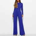 thumbnail image 1 of Jumpsuits For Women Casual Jumpsuits Loose Fit Belted Dressy Long Sleeve Crewneck Autumn Jumpsuit Long Wide Legs Formal Rompers off Shoulder Jumpsuit Women Pocket Mono Came Overalls Women Woman, 1 of 7