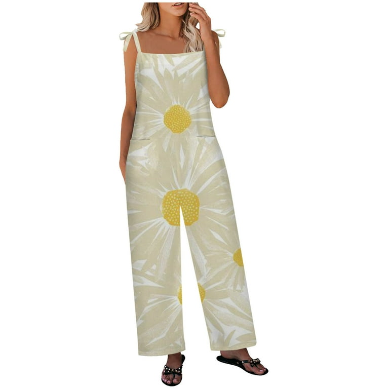 Jumpsuits for Women Dressy Wide Leg Romper Loose Casual V Neck Spaghetti Strap Stretchy Long Romper Jumpsuit with Pockets Sales Today Amazon Boxes