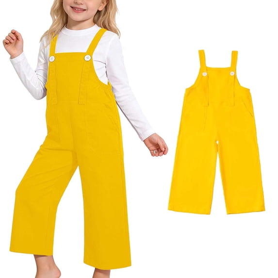 Jumpsuits for Girls Straight Leg Jumpsuit Casual Sleeveless Loose Rompers with Pockets Girls Clothes 8-9 Years