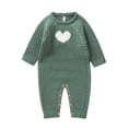 Jumpsuits for Kids Baby Girl Boy Heart Pattern Knit Sweater Romper Long