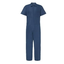 Jumpsuits for Men Short Sleeve Zip Up Coverall Basic Work Wear Casual Breathable Pajamas Playsuit Jogger Sweatsuit Overall Romper