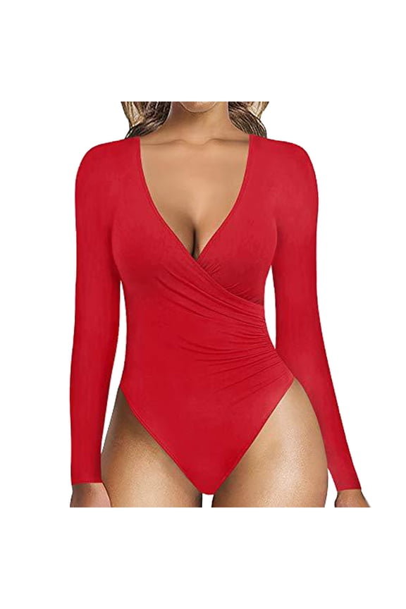 Jumpsuits for Women Casual Floral Print Batwing Half Sleeve V Neck Tunic Rompers,Red,XL