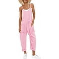 thumbnail image 1 of Jumpsuits for Women Casual Summer Overalls Sleeveless Spaghetti Strap Romper Jumpers Trendy Beach Vacation Outfits, 1 of 4