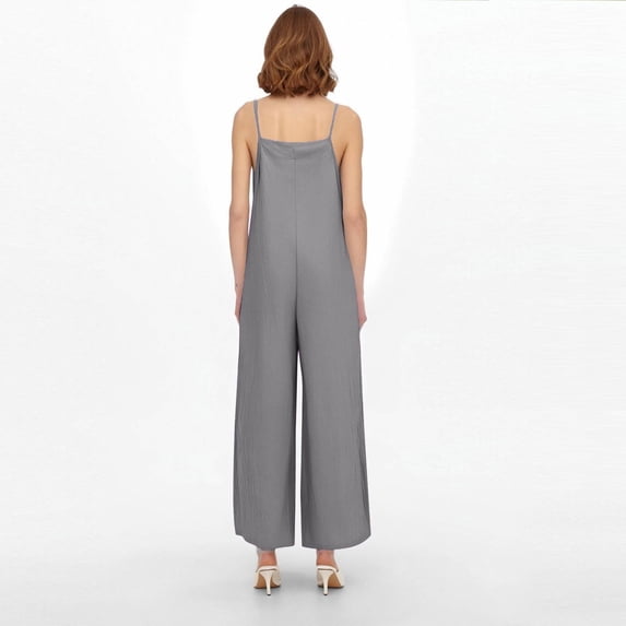 Jumpsuits for Women Dress Summer Boho Wide Leg Rompers Casual Loose Sleeveless Overalls with Pockets Multicolor 2XL