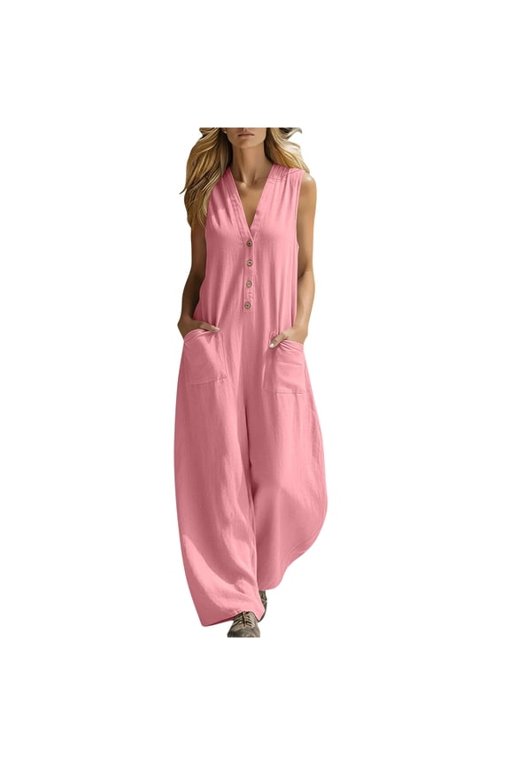 Jumpsuits for Women Dressy Strapless Wide Leg Baggy Outfits Summer Sleeveless Classy Boho Trendy Travel Rompers with Pockets