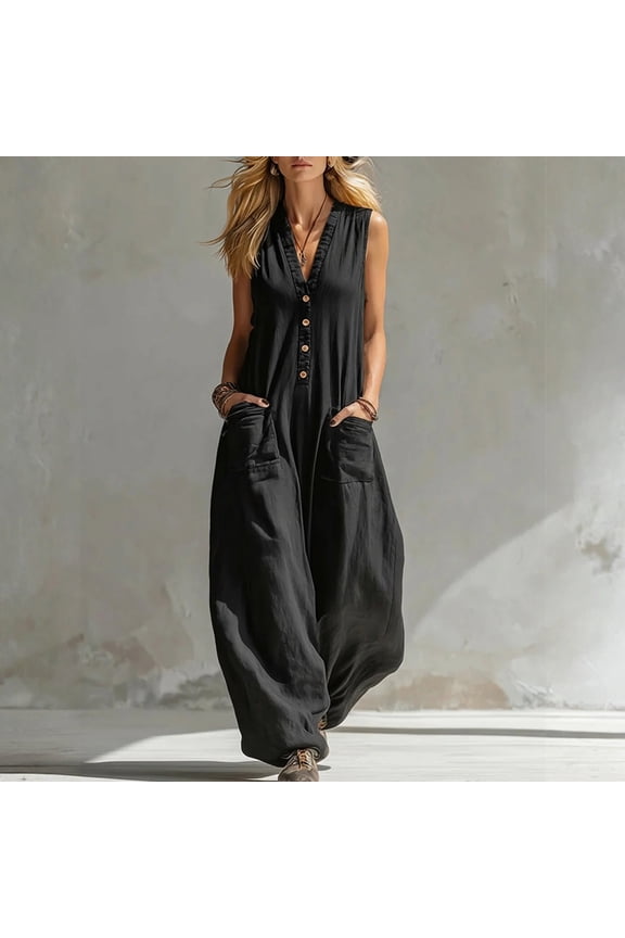 Jumpsuits for Women Dressy Strapless Wide Leg Baggy s Summer Sleeveless Classy Clothes Boho Trendy Travel Rompers Black L