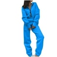 thumbnail image 1 of Jumpsuits for Women Long Sleeve Romper One Piece Outfits Fall Zip Sweatshirt Jogger Sweatpants Sweatsuit Tracksuit, 1 of 1