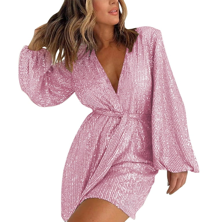 Long Sleeve Plus Sequin Romper Plus Size Loose Fit Sequin Deep V