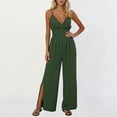 thumbnail image 1 of Jumpsuits for Women Oversized Camisole Spaghetti Strap Wide Leg Overalls Womens Summer Casual Solid Loose Fits Lightweight Comfy Ankle Slits Rompers, 1 of 6