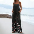 thumbnail image 1 of Jumpsuits for Women Sleeveless Spaghetti Strap Ribbed Overall Jumpsuit V Neck Summer Romper with Pockets 2025 Black S, 1 of 6