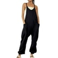 thumbnail image 1 of Jumpsuits for Women Summer Sleeveless V Neck Romper Baggy Casual Fashion Long Jumpsuits Clothing with Deep Pockets, 1 of 5