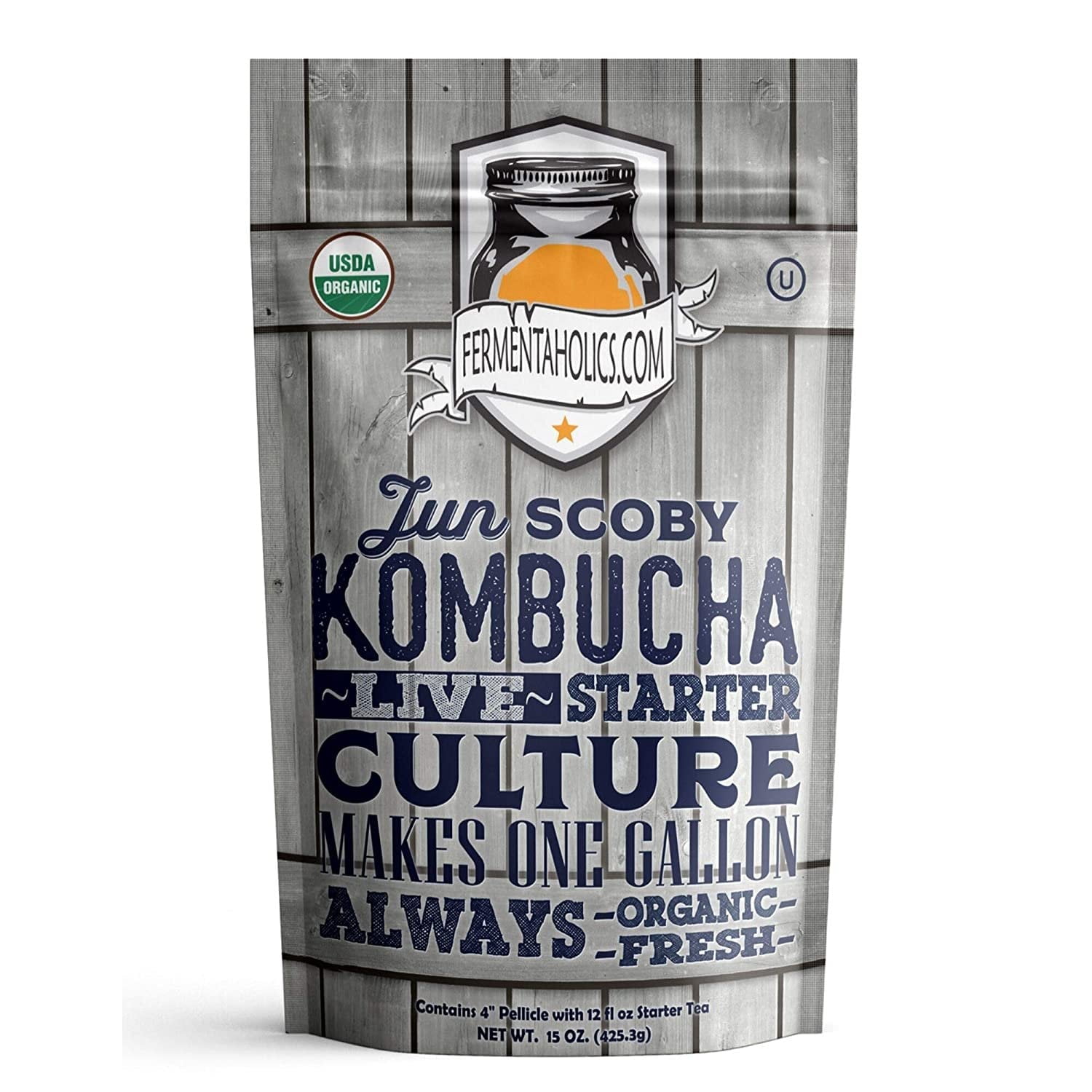 Jun Kombucha Starter Culture - USDA Certified Organic Jun SCOBY+Starter Tea
